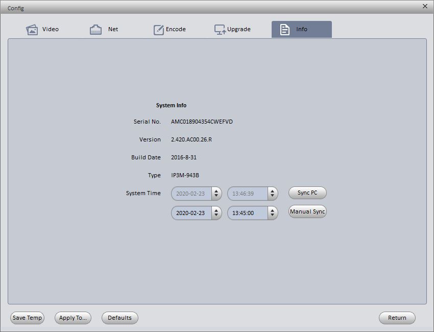 Firmware Version Screenshot
