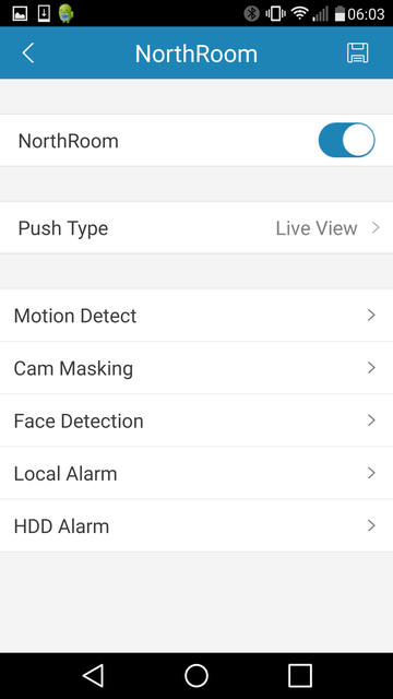 Selecting Motion Detect.