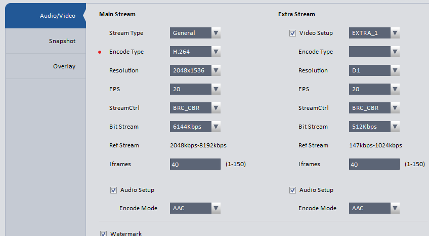 Encode Type Options