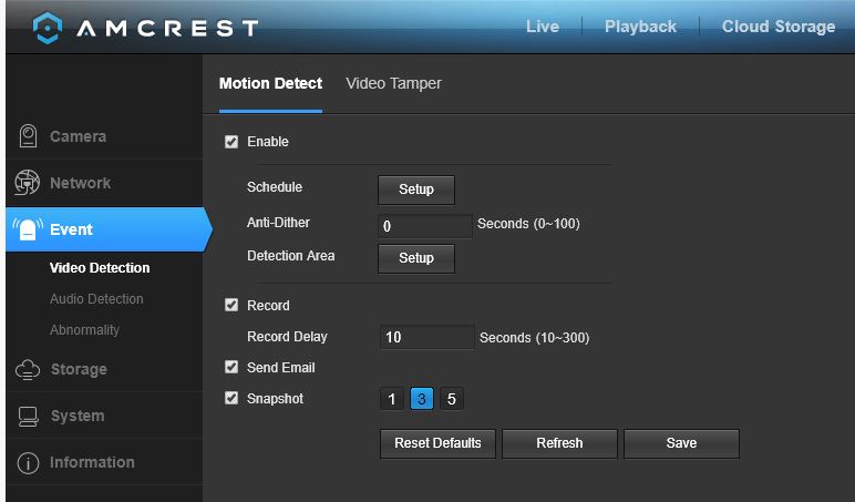 a screen shot of video settings.